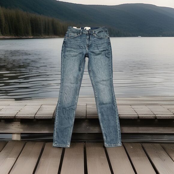 H&M High Rise Skinny Jeans 4/6 (26x27.5) Blue Denim Stretch New NWT Womens - Picture 1 of 8